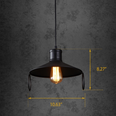 Black Simple Style 10.62 Inches Width Pendant Lighting with Round Pendant