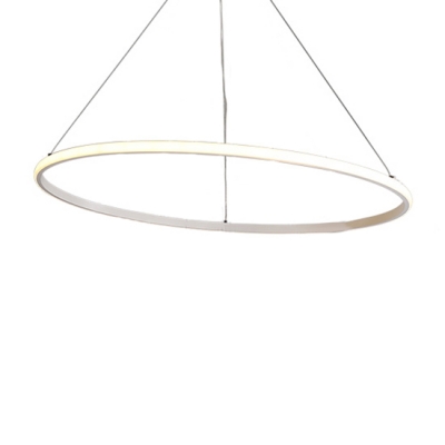 Modern Brown Aluminum LED Warm White Neutral Light Halo Chandelier for Bedroom Dining Room