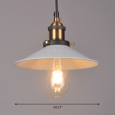 Modern White Industrial Pendant Light Saucer Shape Shade (4 Sizes Available)