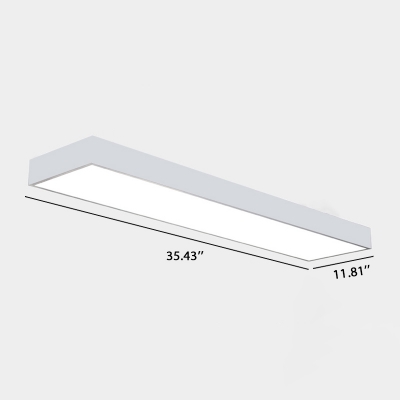 Office Room Lighting Ideas 11.81 Inch Wide LED Modern Linear Ceiling Light 35W-60W High Bay Rectangular LED Mount Lighting in White