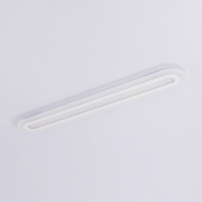 Ultra Thin 20-92W Modern Linear Ceiling Lights White Acrylic Linear Surface Mount Lighting for Bedroom Living Room Cloakroom (Warm White)