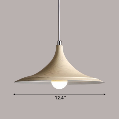 Vintage Style White Pendant Light with Conical Shade