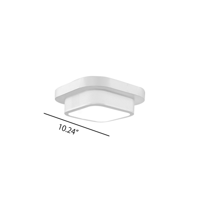 Acrylic LED Square Flush Mount Lighting White Metal 12W-36W 1/2/3/4 Light Ceiling Lamp for Bedroom Kitchen Office (Warm White)