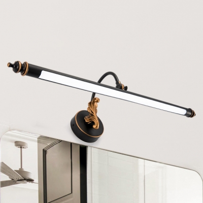 American Country Style Delicate Bath Shower Vanity Light 7/10/13W LED Black Tube LED Picture Light in Acrylic Shade 3 Sizes Available