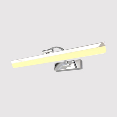 Chrome Finish LED Vanity Light 9W-16W LED Warm White Linear Vanity Fixture in Frosted Shade for Bathroom Cabinet Mirror
