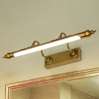 Traditional Design Aged Brass Linear LED Vanity Lights 8/10/12W Warm White Neutral Waterproof Dampproof Best Lighting for Bathroom Study Room Bedside