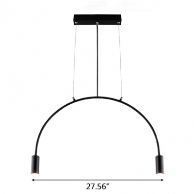 Ultra Modern Black Metal 1 Light/2 Light/3 Light Arch LED Chandelier Deocrative Birlliards Bar Hanging Light (AC100-240V)