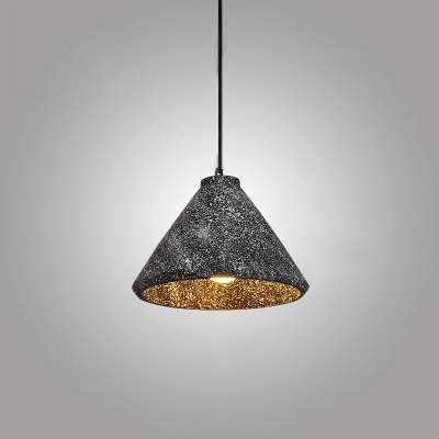 Industrial Style for Restaurant Cafe Single-Light Hanging Pendant Lamp with Gray Cement Shade (3 Designs for Choice)