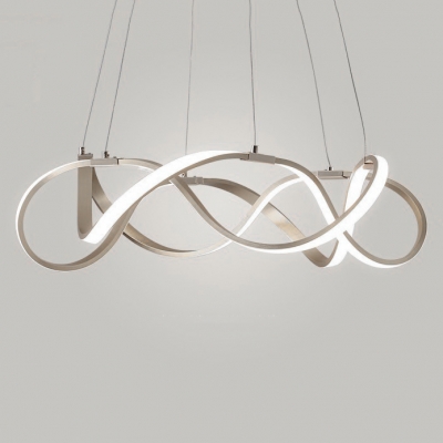 Room Decorative Lights Polished Brass Twist LED Pendant Light 33/83/152W Ultra Modern Multi Ring Chaos LED Chandelier LED Warm White Neutral Light