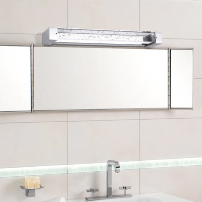 Silver Finish Second Gear 6W Light Linear Wall Sconces Modern Bathroom Bedside Living Room Lighting Seedy Glass Led Vanity Light