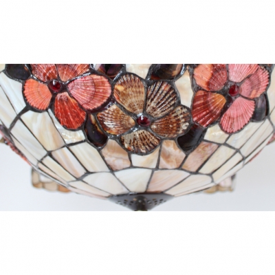 Treasure Flower Pattern Natural Shell Shabby Chic Chandelier with 6/8 Arms and Center Bowl