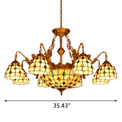 6 Light Belle Support Jewel Decor Chandelier with 12