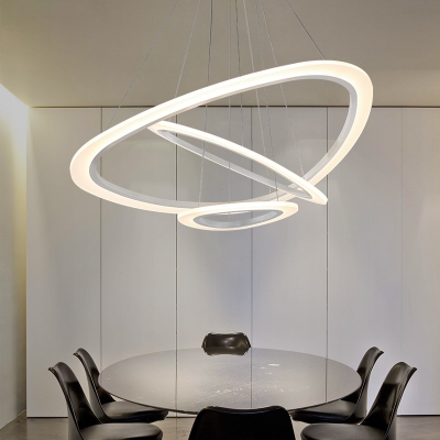 Modern Lighting Single Tiered/Multi Tiered Acrylic LED Oval Chandelier Shaped LED Chandelier for