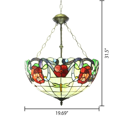 Tiffany 3/5-Light Chandelier in Baroque Style with 16