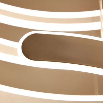 Art Deco Chandelier Cord Adjustable Multi Ring Geometric Led Pendant Lighting Aluminum 60/100/180W Round Eclipse LED Chandelier in White