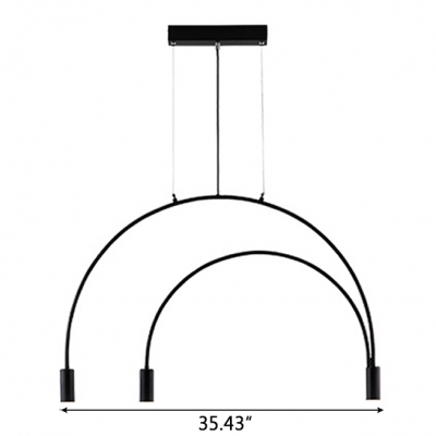 Ultra Modern Black Metal 1 Light/2 Light/3 Light Arch LED Chandelier Deocrative Birlliards Bar Hanging Light (AC100-240V)
