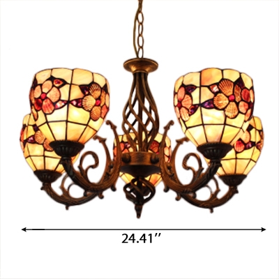Handmade Shell Flower Shade 5-Light Chandelier in Wrought Iron Style 2 Designs for Option
