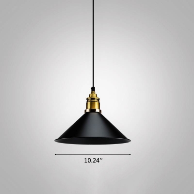 Indoor Hallway Black Single Light Pendant with Metal Shade (2 Sizes for Choice)