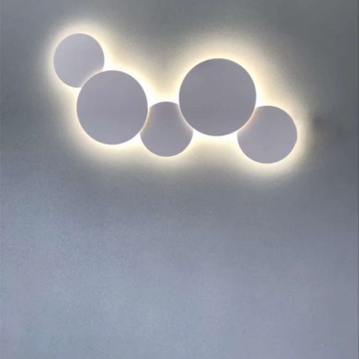 Post Modern Eclipse Wall Lighting Home Decorative Metal Round 5 Lights Wall Sconce Led Ambient Light for Bedroom Living Room Gallery