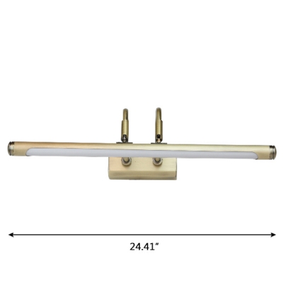 Antique Brass LED Vanity Light 1 Light 9W-16W LED Acrylic Shade Cylinder Picture Light for Gallery Art Work Bathroom Mirror 4 Sizes Available