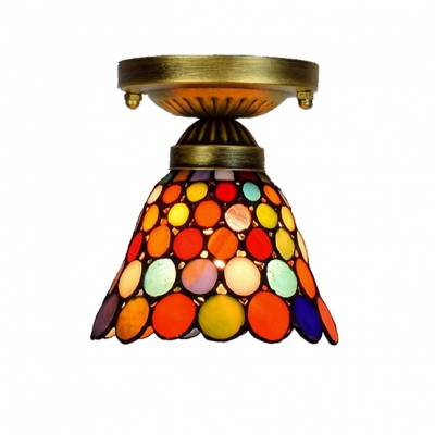 Small Colorful Circular Design Semi Flush Mount Ceiling Light With
