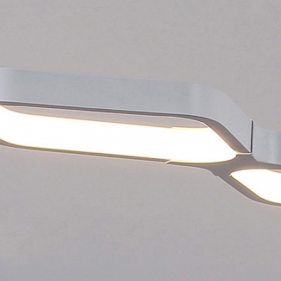 Super Thin Long Chandeliers White/Black 5 Light Metal Linear Pendant Light 31-40W 45.28
