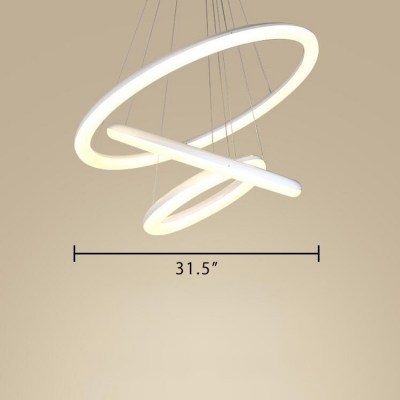 LED Chandelier Sand White 1/2/3 Ring LED Pendant Lighting for Bedroom Hallway Foyer 3 Designs