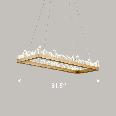 LED Chandelier Height Adjustable Post Modern Gold Finish Diameter Round Crystal Chandeliers