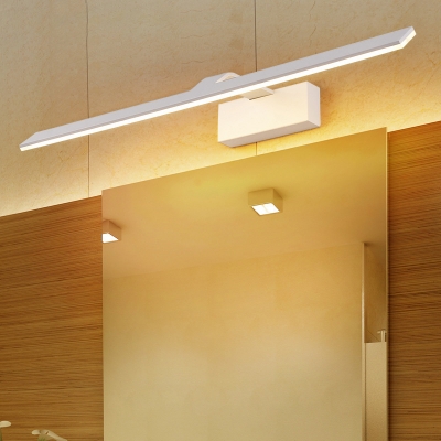 Matte White Acrylic LED Vanity Light Modern Bathroom Over Mirror Lighting 9W-16W LED Warm White Linear Vanity Light 4 Sizes for Option