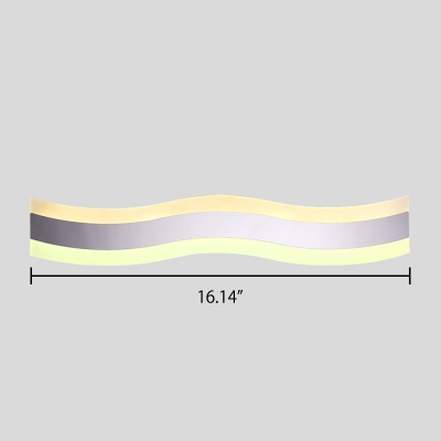 Minimalist Stainless Steel LED Wave Wall Light 16.14