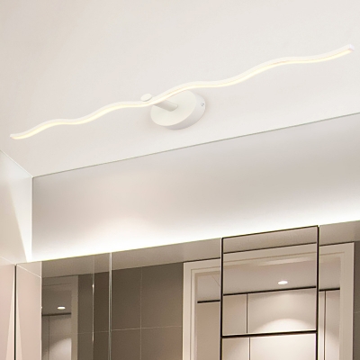 Modern Bathroom Vanity Light LED Slim Linear Wall Light 9-18W 4000K LED Down Lighting Wave Vanity Lighting in White