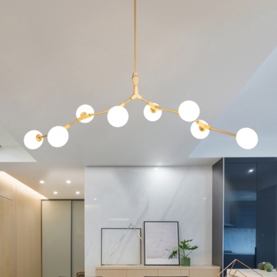 Multi Designs Ultra Modern Branch Led Chandeliers 5 Light 14 Cream Glass Sphere Chandelier In Gold For Cafe Restaurant Bar Buffet Beautifulhalo Com - Cream Ceiling Chandeliers