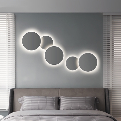 Post Modern Eclipse Wall Lighting Home Decorative Metal Round 5 Lights Wall Sconce Led Ambient Light for Bedroom Living Room Gallery