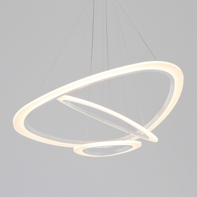 Modern Lighting Single Tiered/Multi Tiered Acrylic LED Oval Chandelier Shaped LED Chandelier for