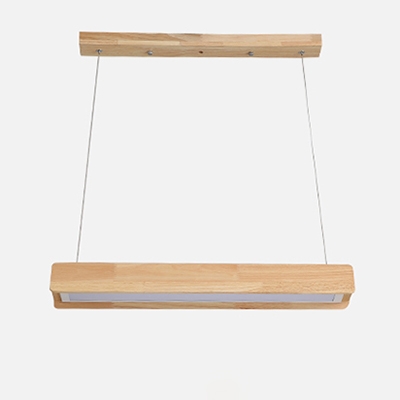 Contemporary Light-Adjustable Wooden Linear Led  Office Studio Led Chandelier in Acrylic Shade 3