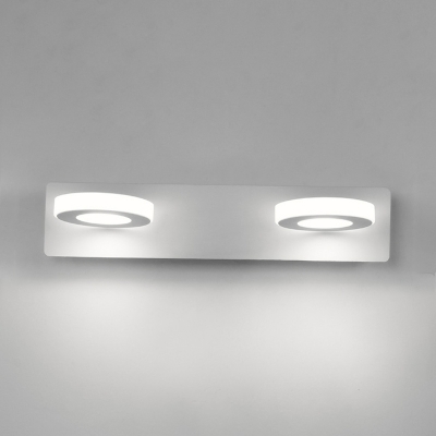 Contemporary LED Vanity Light White Acrylic Round Wall Lighting Makeup Mirror Bathroom Shower