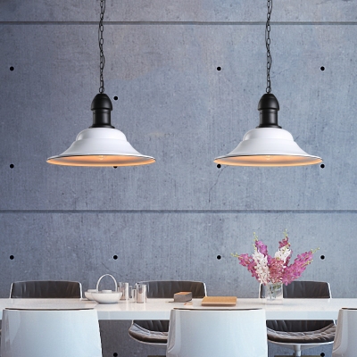 Industrial Style 1-Light Ceiling Pendant with Bell Shaped Shade for Restaurant