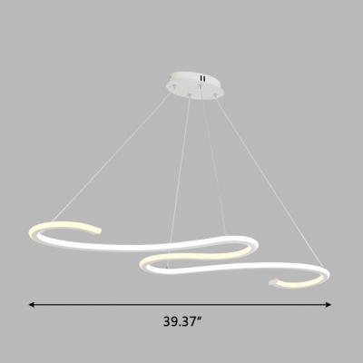 Second Gear LED Warm White S Shaped LED Chandelier 40.18