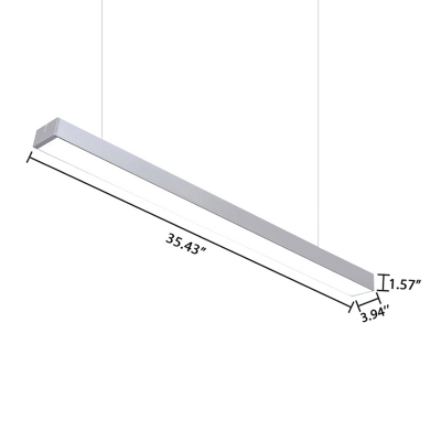 Silver Linear Led Pendant Lighting 6000K Bright White Light Energy Efficient Aluminum LED Linear