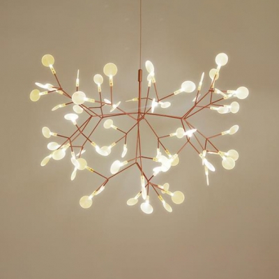 Post Modern Nordic Home Decoration Led Heracleum Chandeliers In Rose