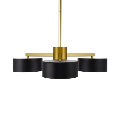 Black and Gold Chandelier Post Modern 3-Light/6-Light LED Drum Chandeliers 25.5