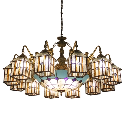 Clear House Designed Lodge Style Chandelier with Mermaid Arms and Mediterranean Center Bowl