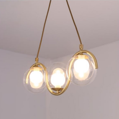 Exclusive Designers Lighting Brushed Brass 3/5/7 Light Chandelier Roller Pendant Light with Clear Glass Shade for Dining Room Kitchen Restaurant