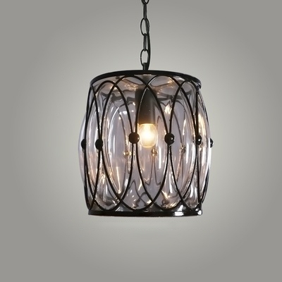 Black Hanging Pendant 1 Light with Prismatic Glass for Dining Room Living Room (3 Designs for Choice)