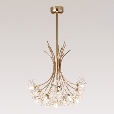 Gold Dandelion Chandelier 13 Light/19 Light Blossom Hanging Light LED Lights for Living Room Dining