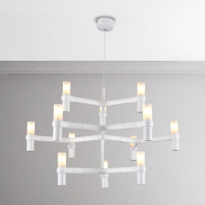 12 Light Crown LED Chandelier Living Room Restaurant Vintage Style Black/White 3 Tier LED Chandelier Light