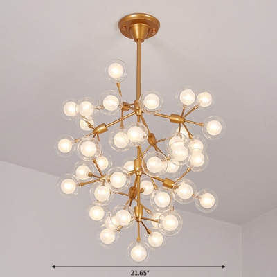 Modern Clear Crystal Ball Chandelier in Gold Indoor Decorative LED Lights for Living Room