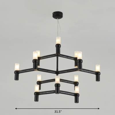 12 Light Crown LED Chandelier Living Room Restaurant Vintage Style Black/White 3 Tier LED Chandelier Light