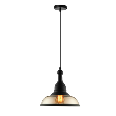 Vintage Dome Hanging Pendant Light in Black Finish with Billiard Ball Decoration for Pool Table Dining Room