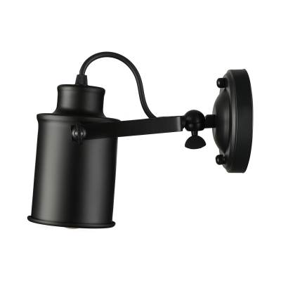 Black 1 Spotlight Cylinder Shade Small LED Wall Sconce